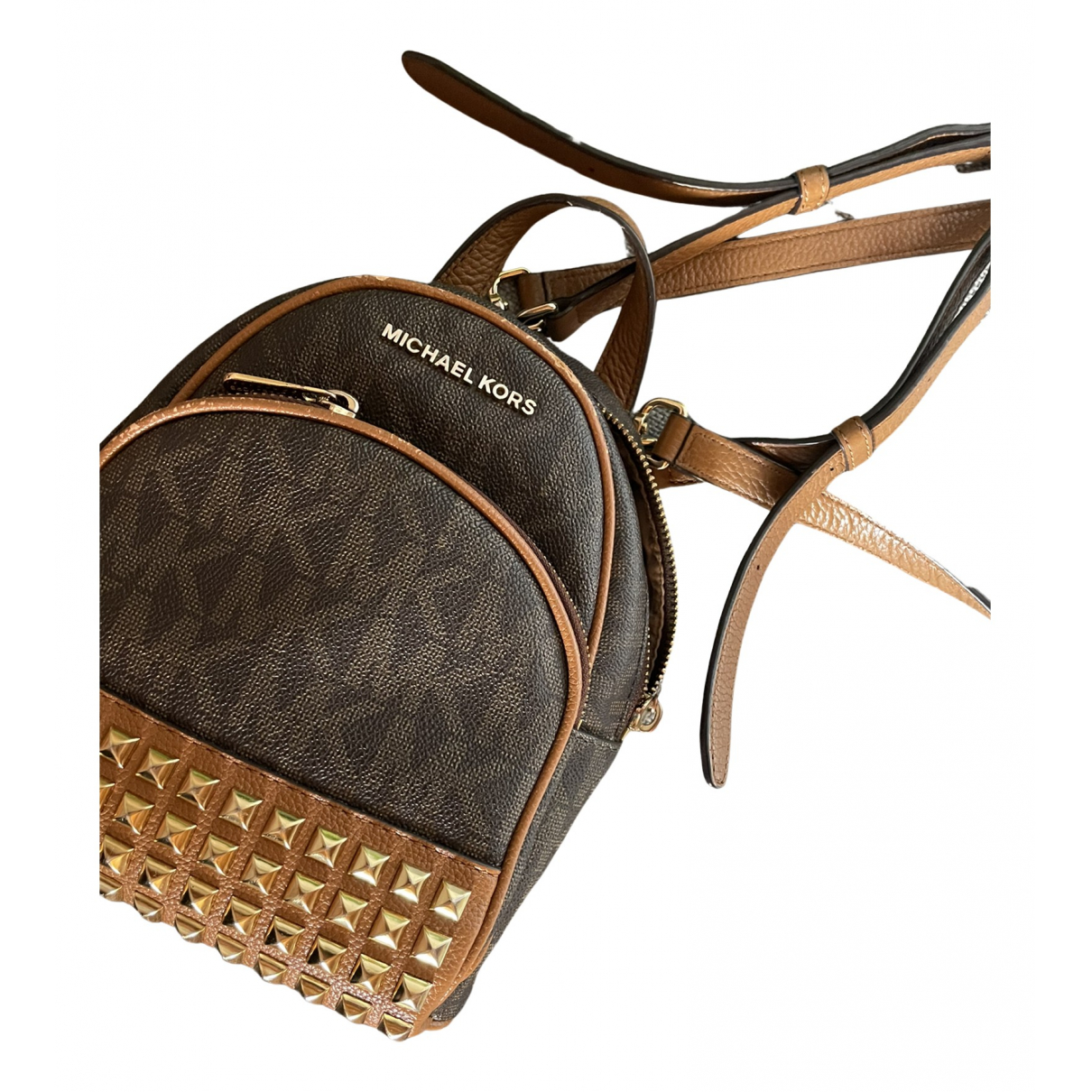 Leather backpack Michael Kors Camel in 